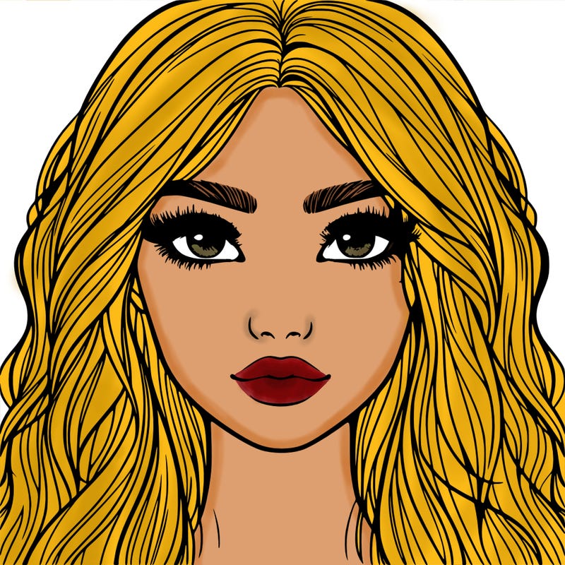 realistic girl with long lashes and freckles