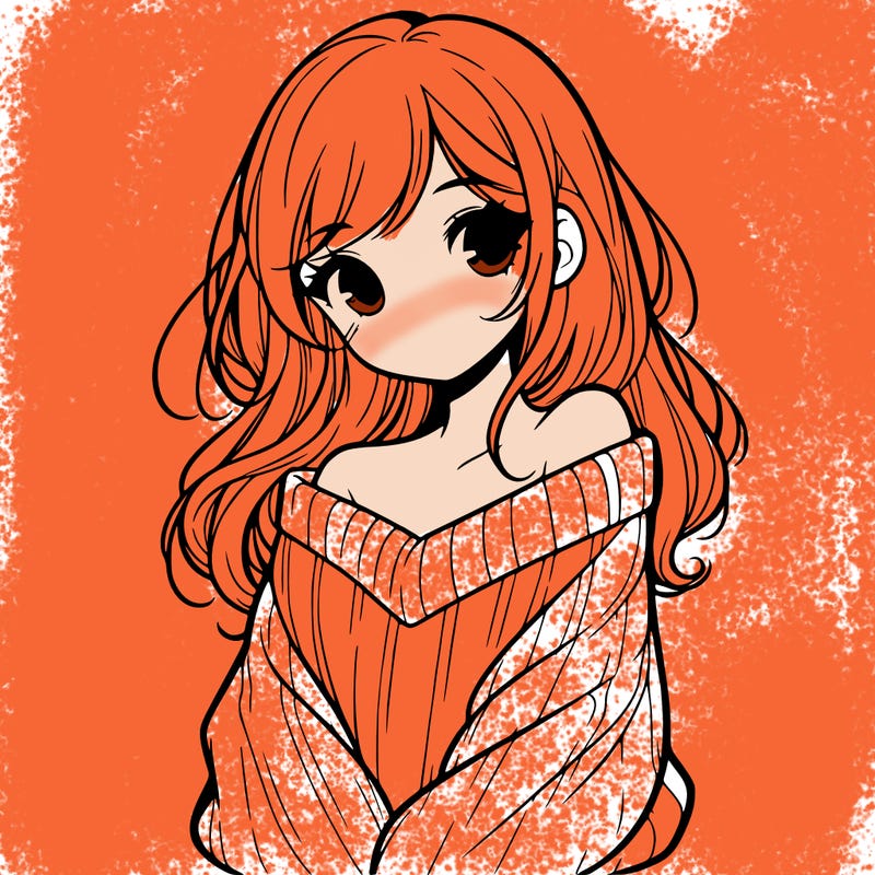 shy pretty girl wearing a sweater that is falling off one shoulder portrait