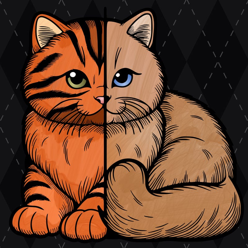 realistic split cat