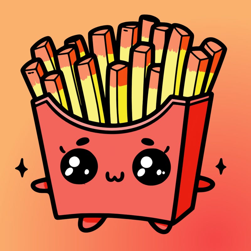 a cute. french fries