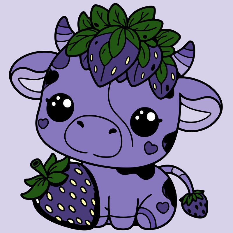 cute strawberry cow