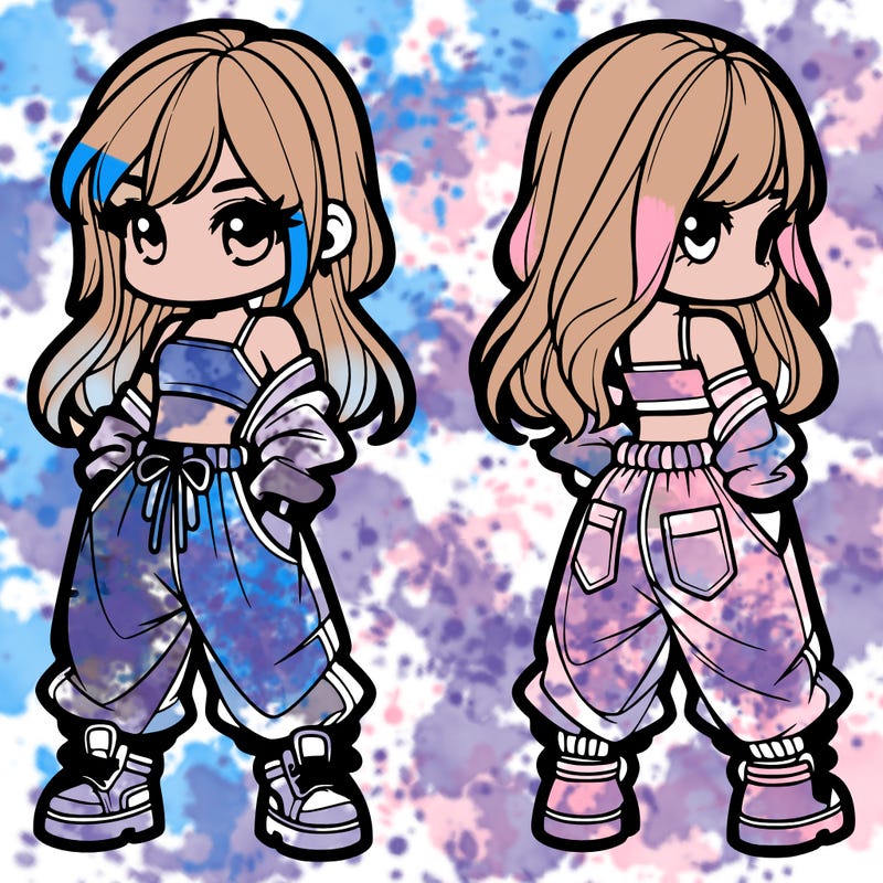 girl in crop top and baggy pants