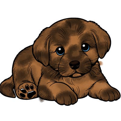 a cute realistic puppy