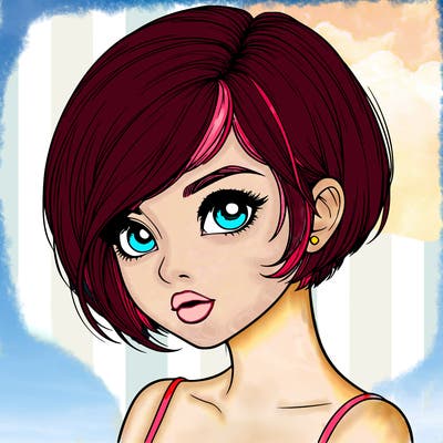 realistic girl with really short hair