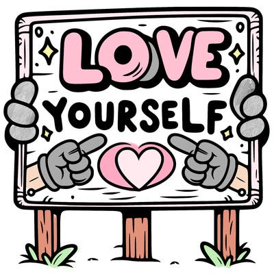 a sign where it is written: love yourself