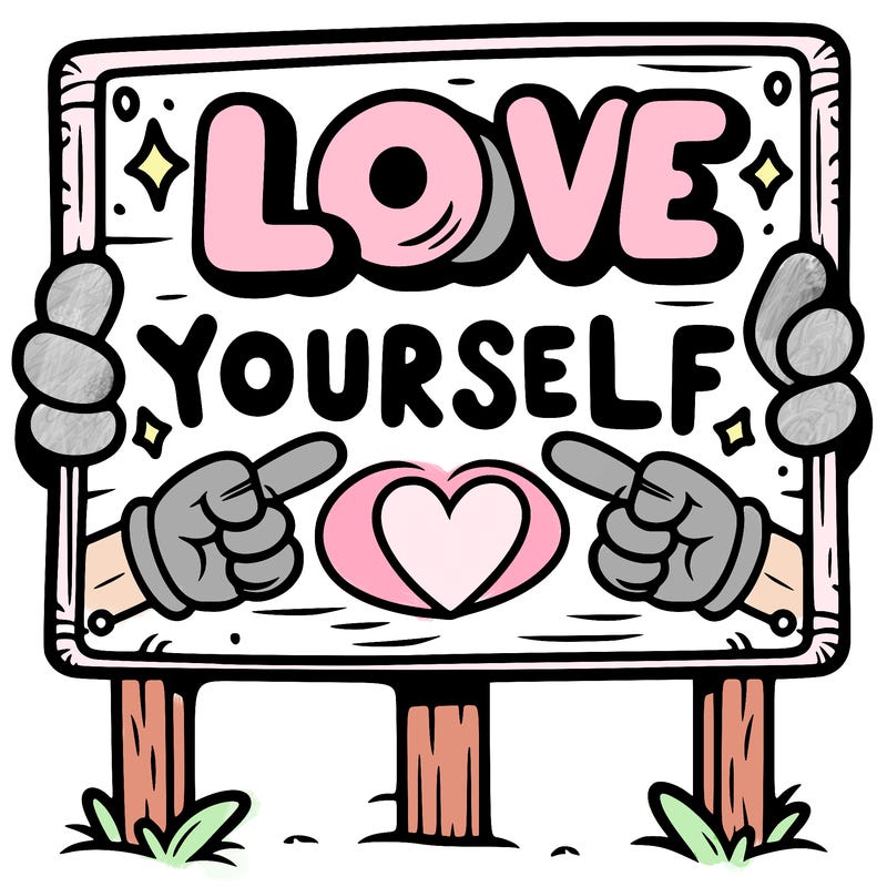 a sign where it is written: love yourself
