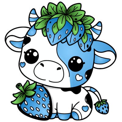 cute strawberry cow