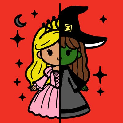 split princess and witch