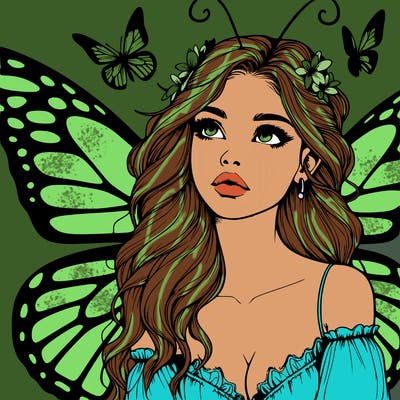 butterfly fairy realistic girl