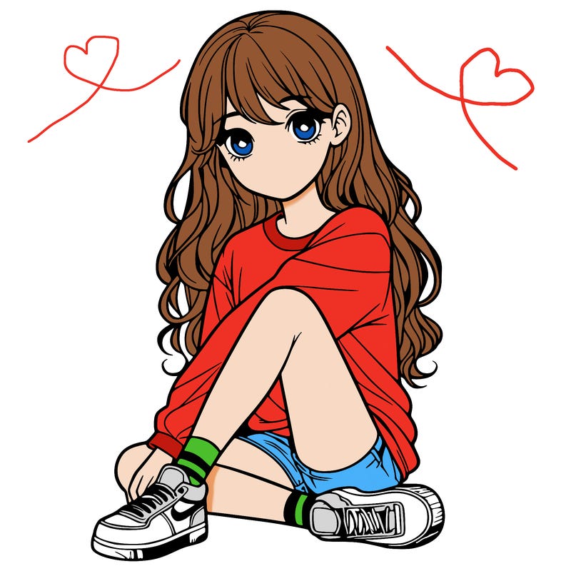 girl sitting realistic