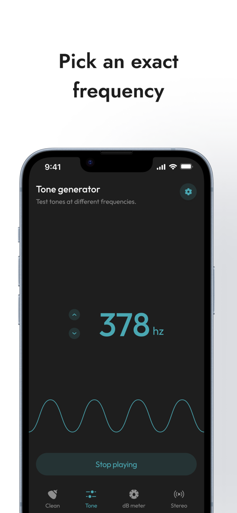 Ultrasonic Speaker Cleaner - Tone generator interface for picking exact sound frequencies