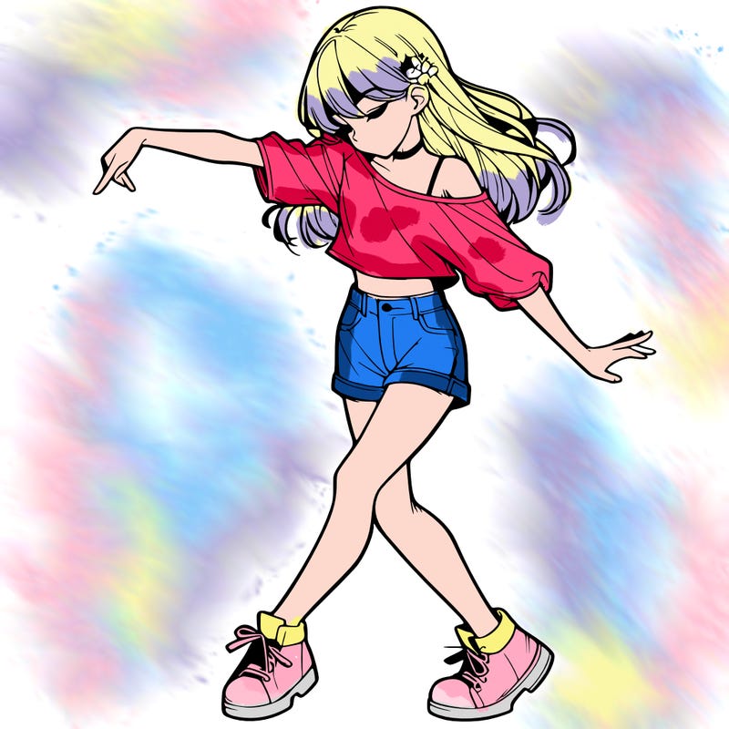 realistic girl danceing