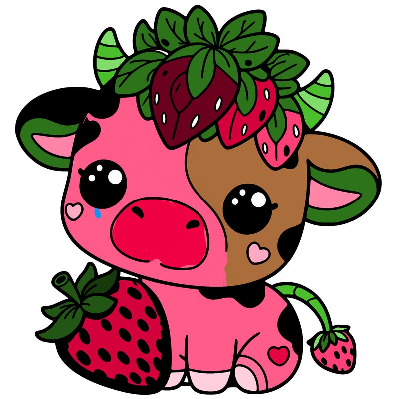 cute strawberry cow
