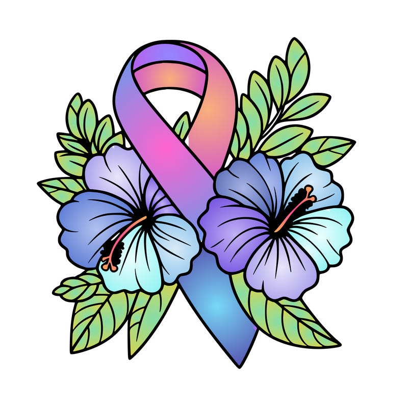 breast cancer awareness with hibiscus flowers