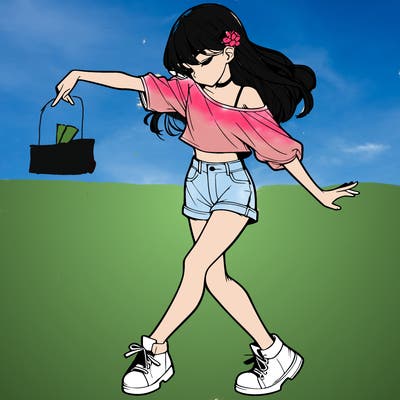 realistic girl danceing