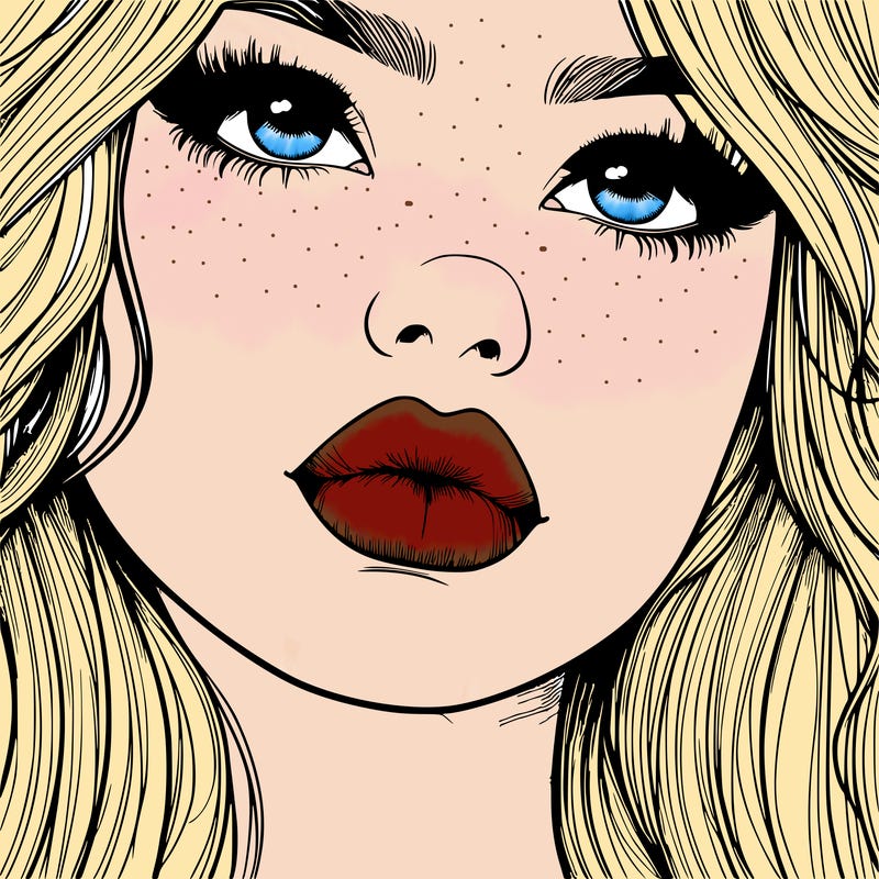 really realistic girl with lips
