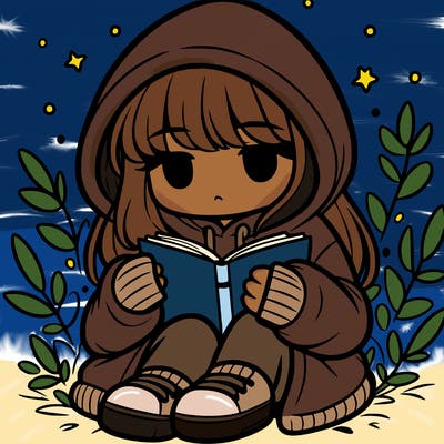 girl in oversized hoodie reading a book