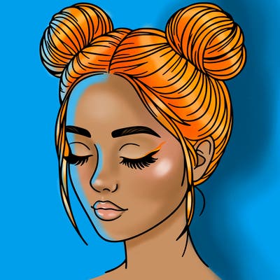 woman with hair buns