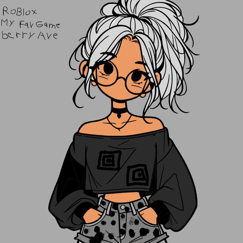 girl with a messy ponytail glasses a baggy crop top and jean shorts