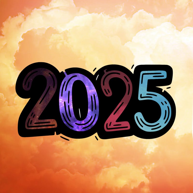 one line scrawled numbers sketch design “2025”