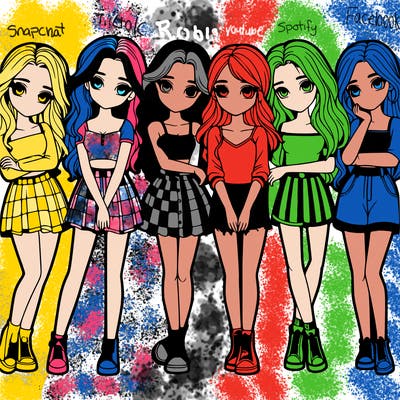 a group of girls realistic