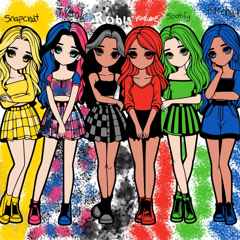 a group of girls realistic