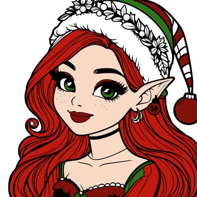 christmas girl elf realistic