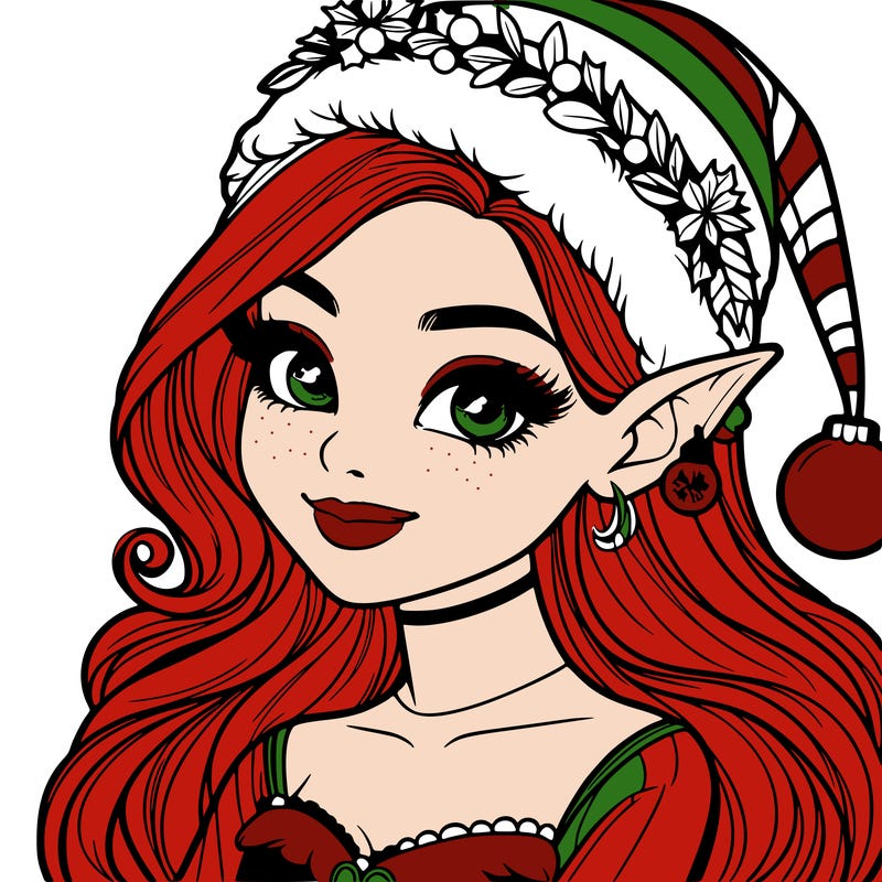 christmas girl elf realistic
