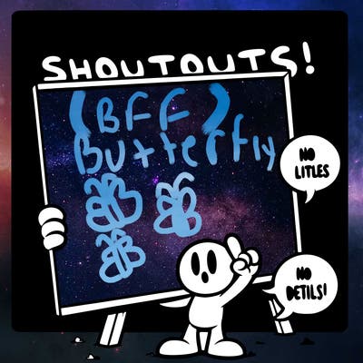 blank canvas that says above it shoutouts