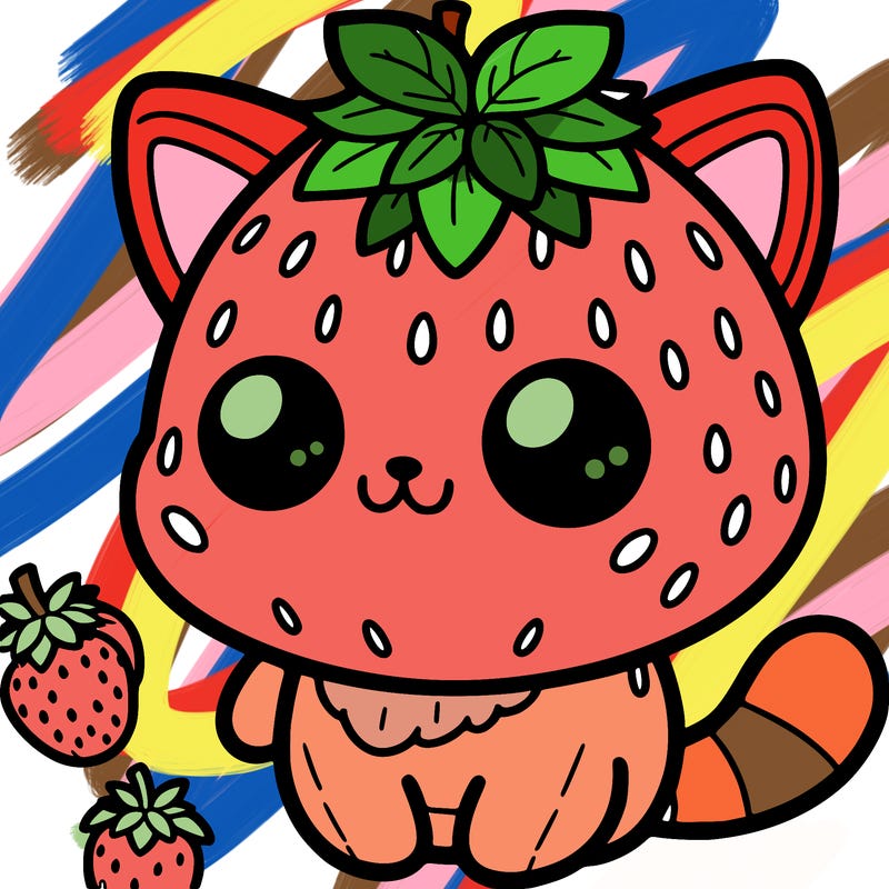 strawberry as a cat