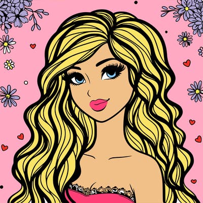 pretty woman with long wavy hair