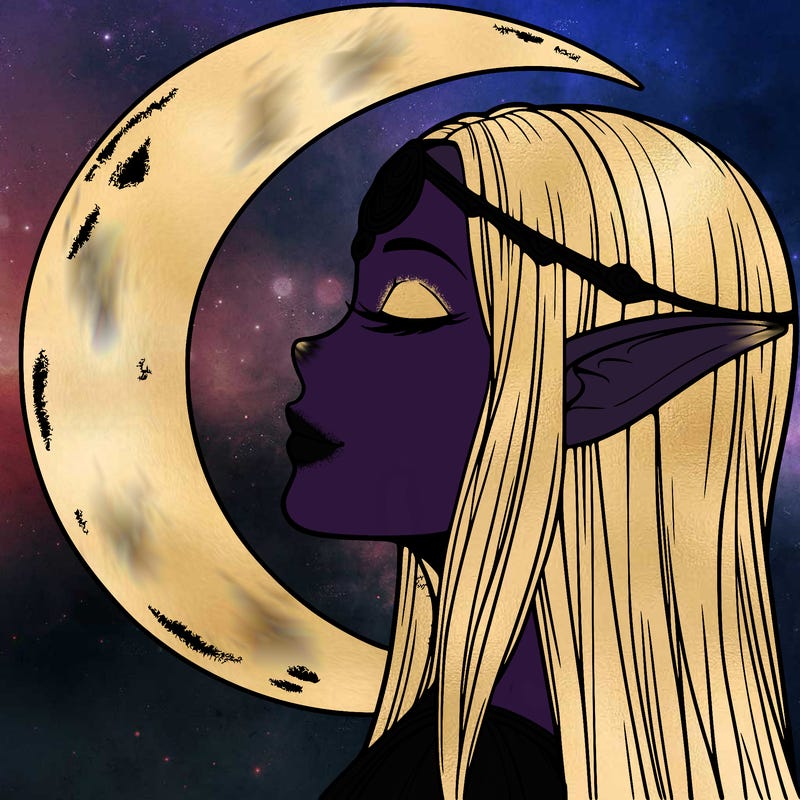 a realistic moon elf