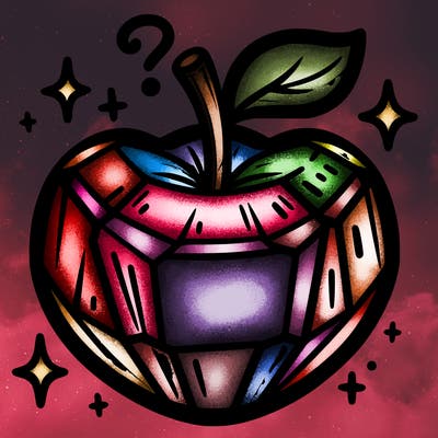 very shiny crystal apple