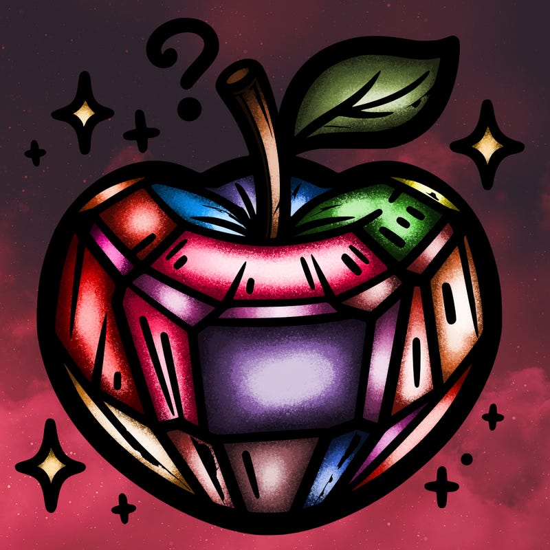 very shiny crystal apple