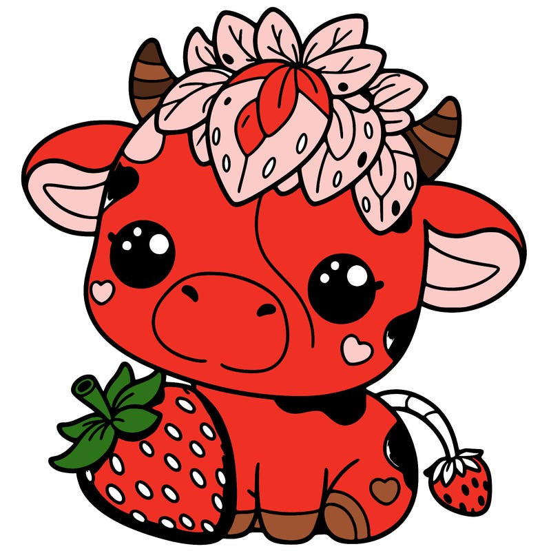 cute strawberry cow