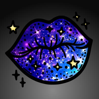 glittery lip