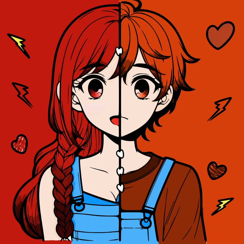 realistic girl boy split