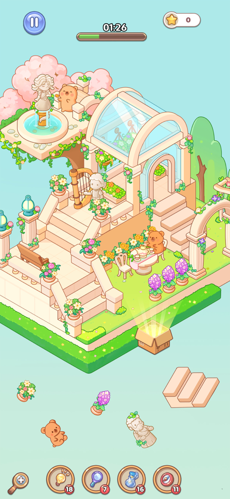 Aesthetic garden terrace decoration gameplay in Room Decor Lovely Home app