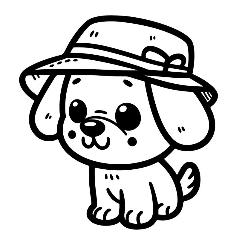 a dog with a hat