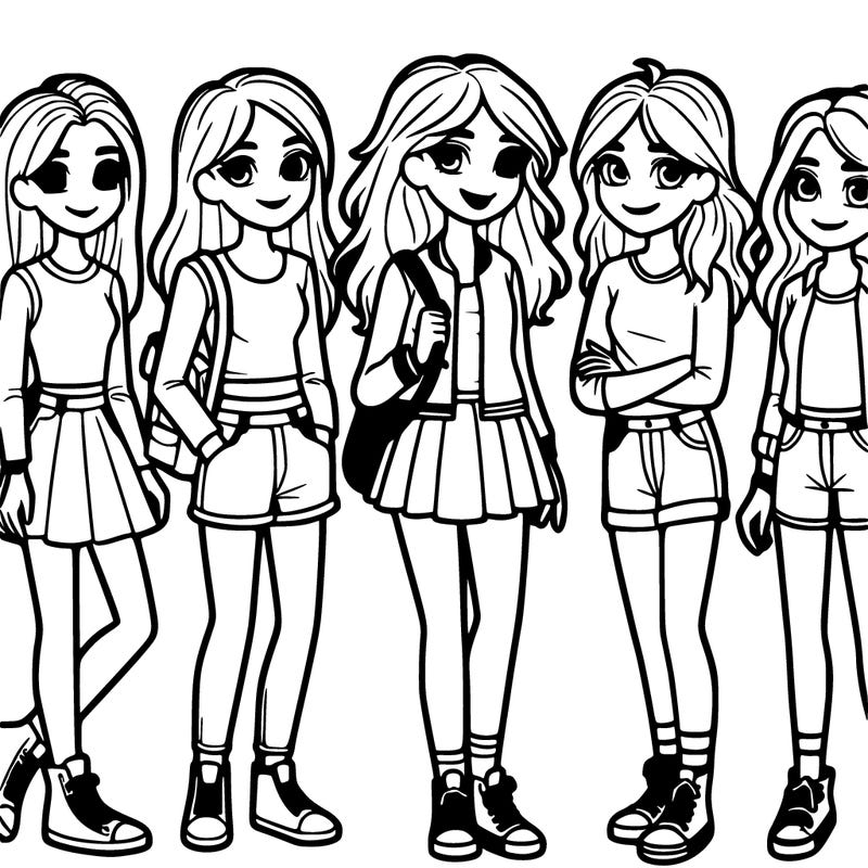 group of teenage girlies