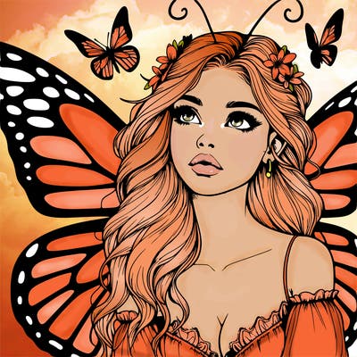 butterfly fairy realistic girl