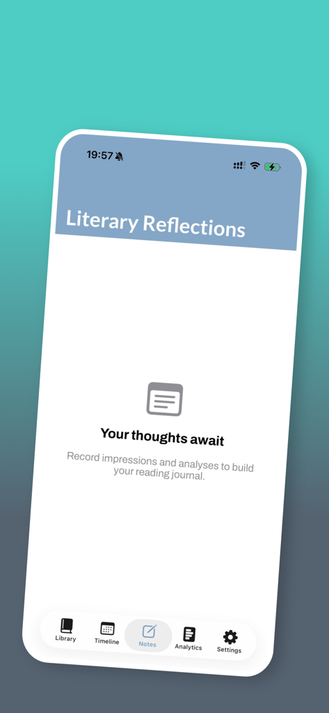 lela cultrual - Pantalla de notas del diario de lectura privada en la aplicación lela cultural