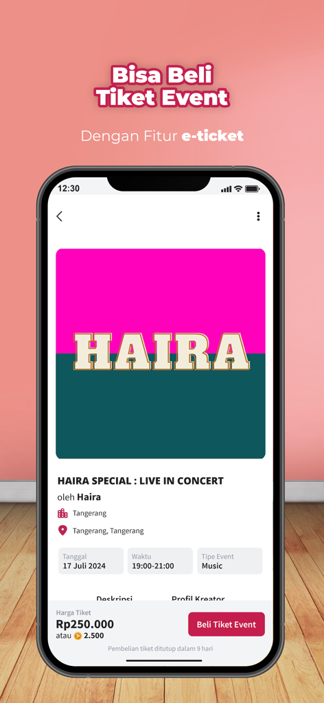 TipTip - TipTip app interface for buying live concert event tickets with e-ticket feature