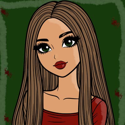 realistic girl with straight and long hair