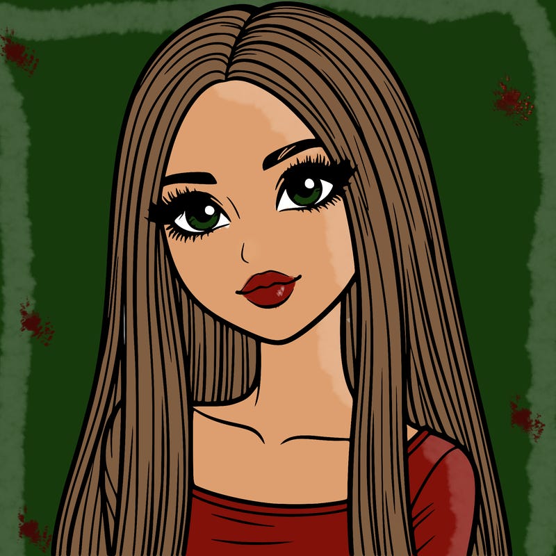 realistic girl with straight and long hair