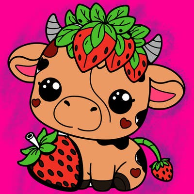 cute strawberry cow
