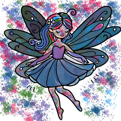 create a fairy with wings flying