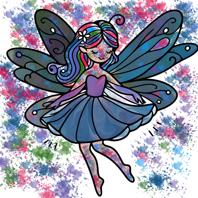 create a fairy with wings flying