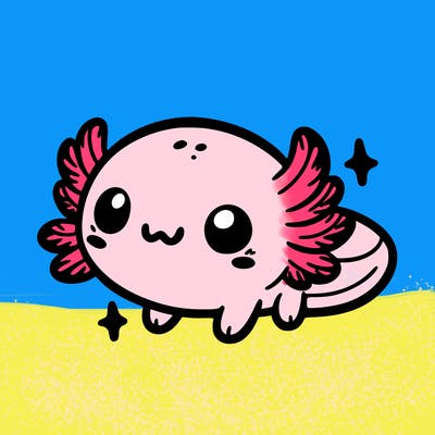 cute easy baby axolotl