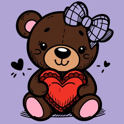 teddy bear hugging a heart